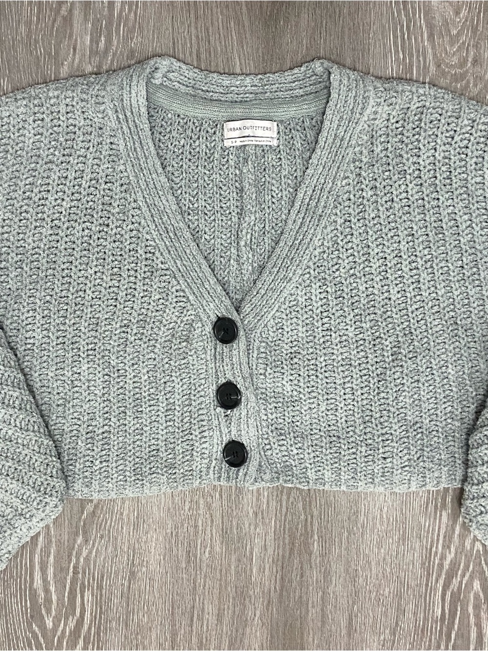Urban Outfitters Cropped Knit Cardigan Sweater - Small Light Green - Picture 9 of 10